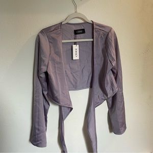 Cider purple cropped wrap shirt